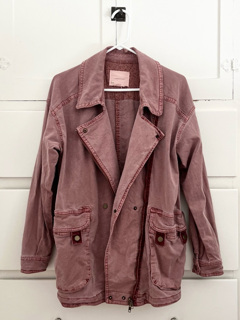 Anthropologie Letty Relaxed Jacket Mauve Utility Jacket M